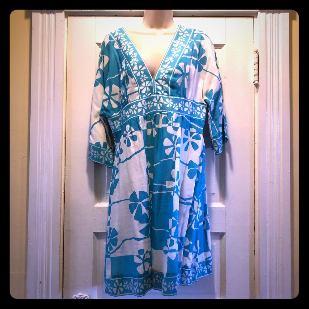 Blue and White Floral Dress